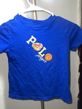 Polo by Ralph Lauren Bright Blue 'PL Player' Bear Basketball Tee